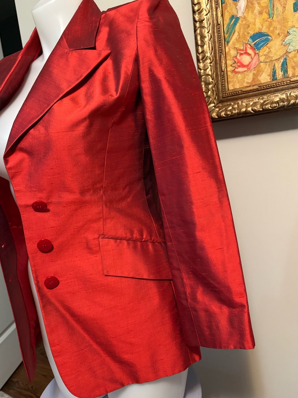 Yves Saint Laurent red vintage blazer 1990’s size 38 - pristine ❤️ - Picture 4 of 10